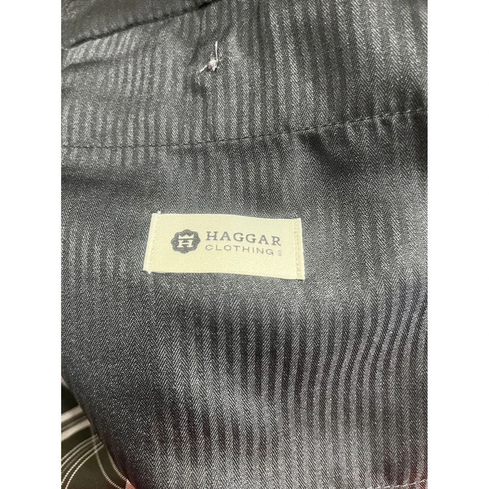 Haggar Mens Black White Plaid Golf Shorts Size 40 Flat Front Polyester Casual
